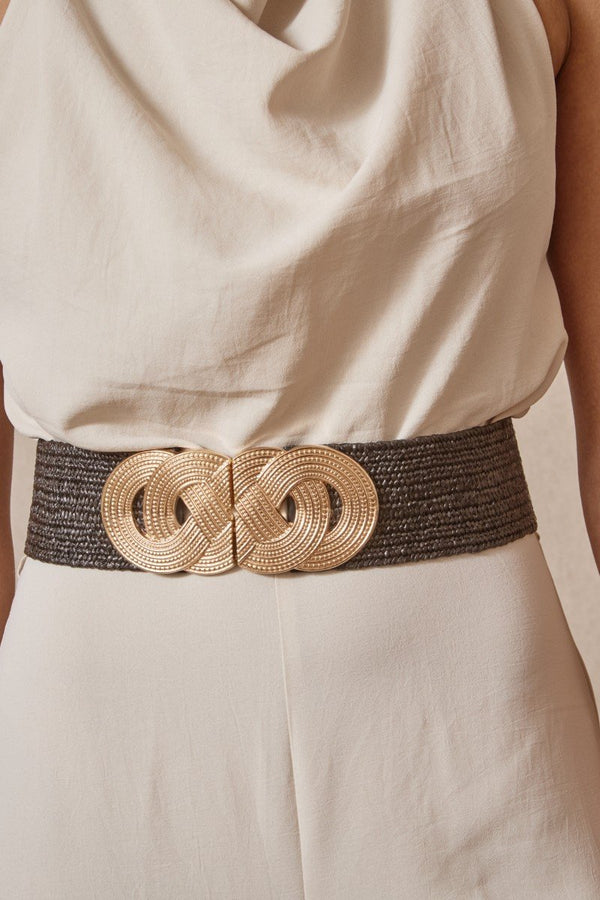 Straw Belt with Figure-Eight Clasp