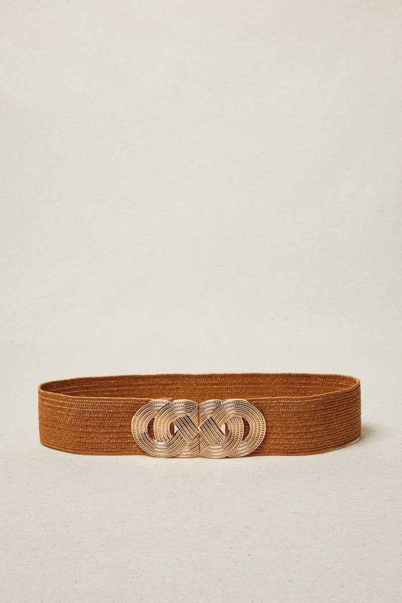 Straw Belt with Figure-Eight Clasp