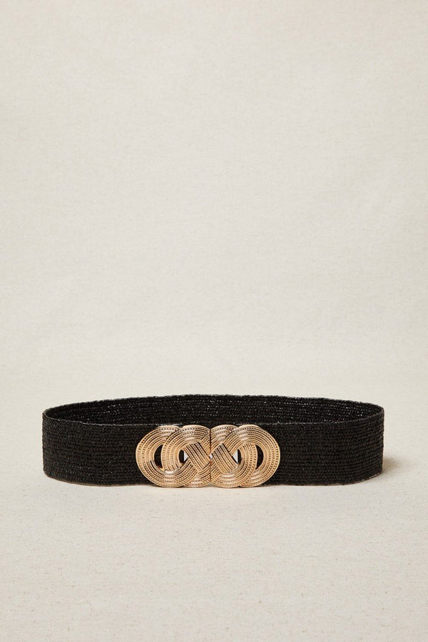 Straw Belt with Figure-Eight Clasp