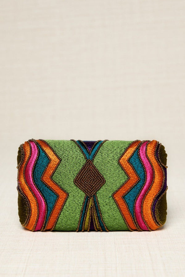 Hand Beaded Multi-Color Clutch