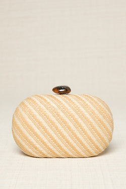 Oval Straw Raffia Clutch