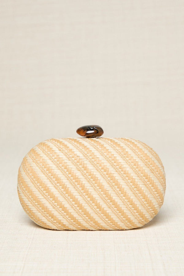 Oval Straw Raffia Clutch