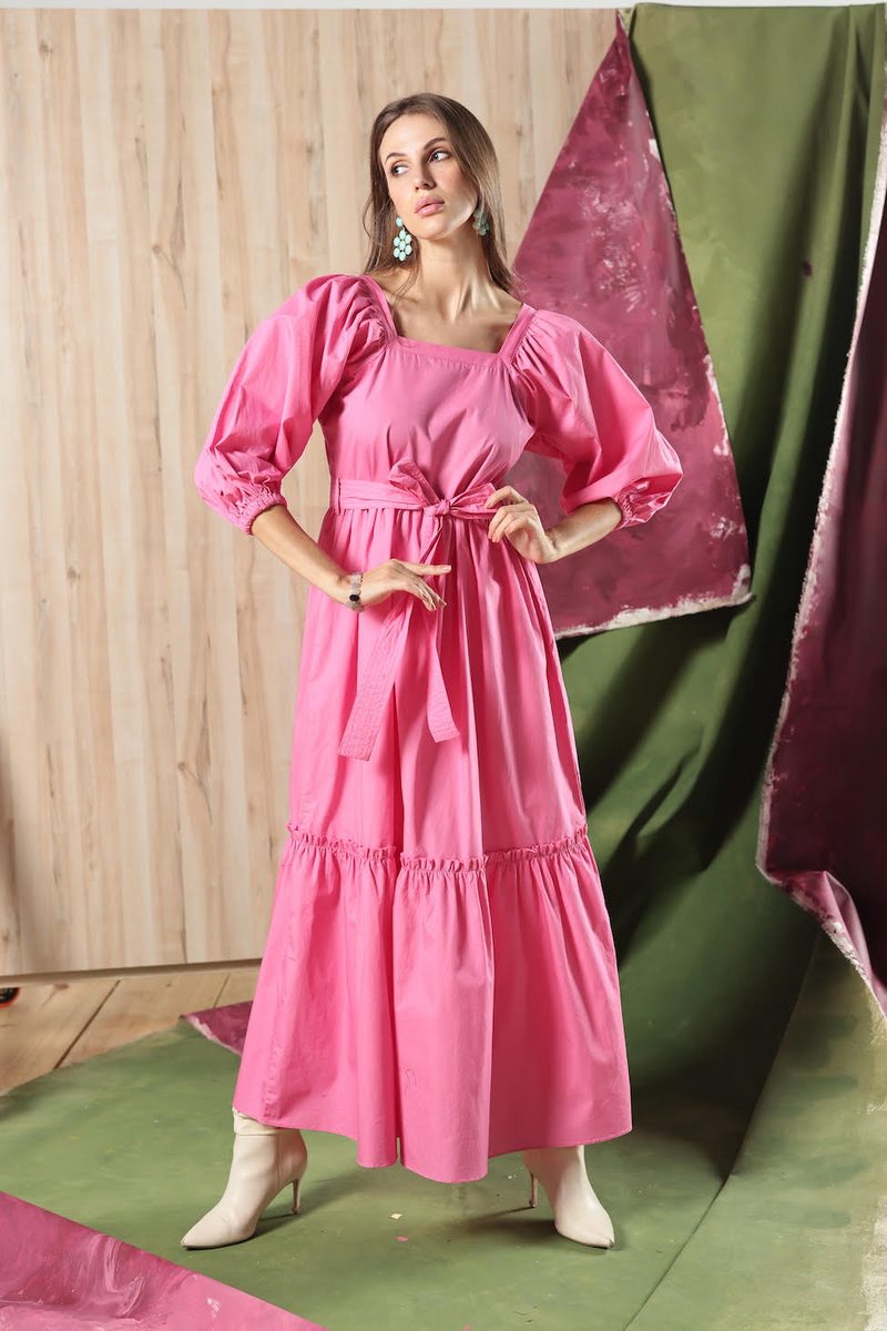 Pink Oleander Maxi Dress