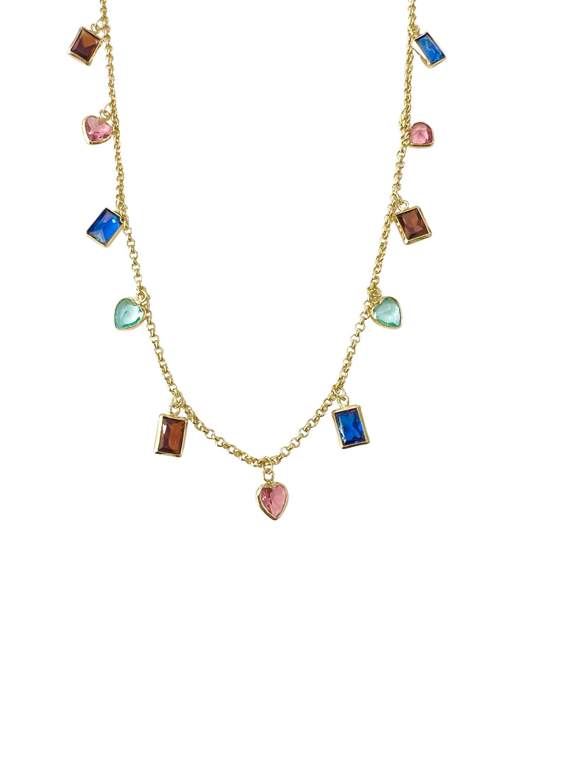 Karli Necklace - Mulit Coloured Stones