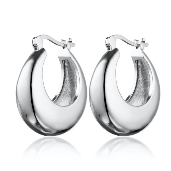 Large Chunky Pillow Hoop Earrings