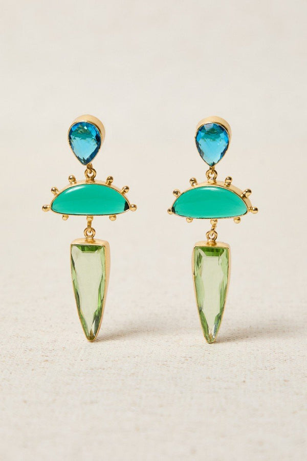 Multi-color Crystal Drop Earrings