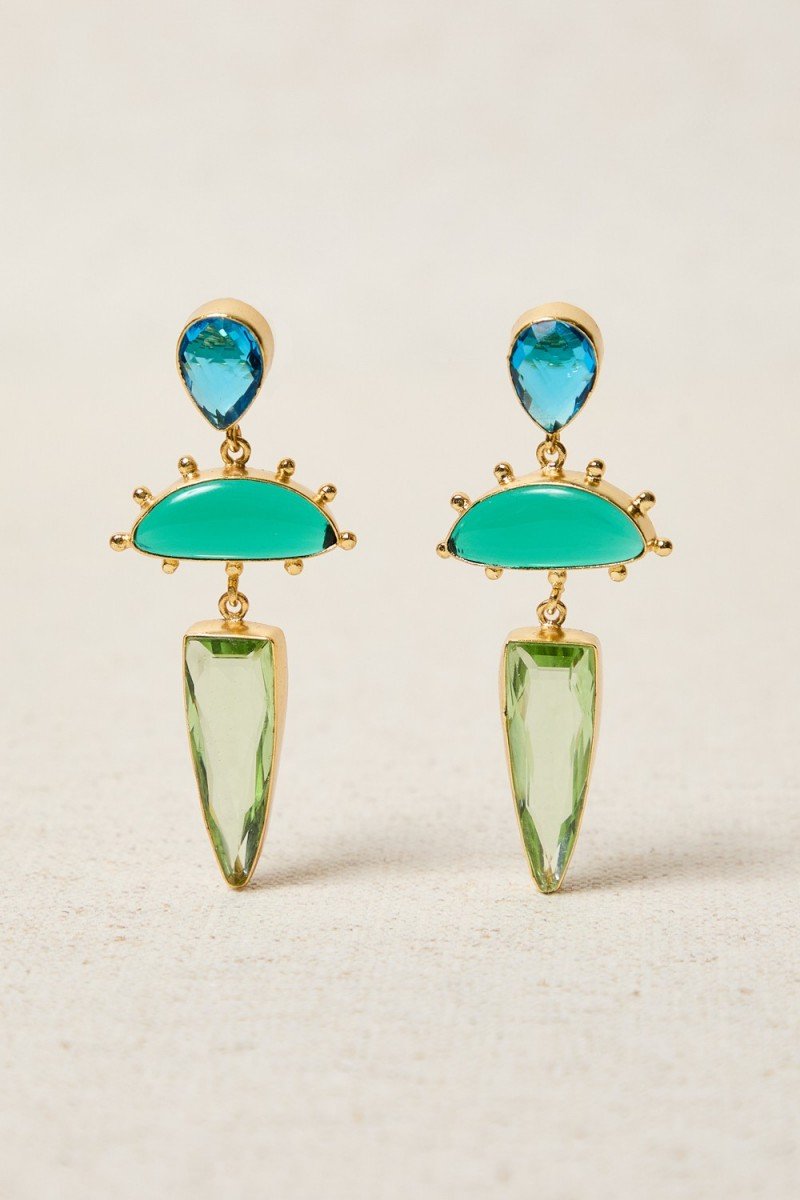 Multi-color Crystal Drop Earrings