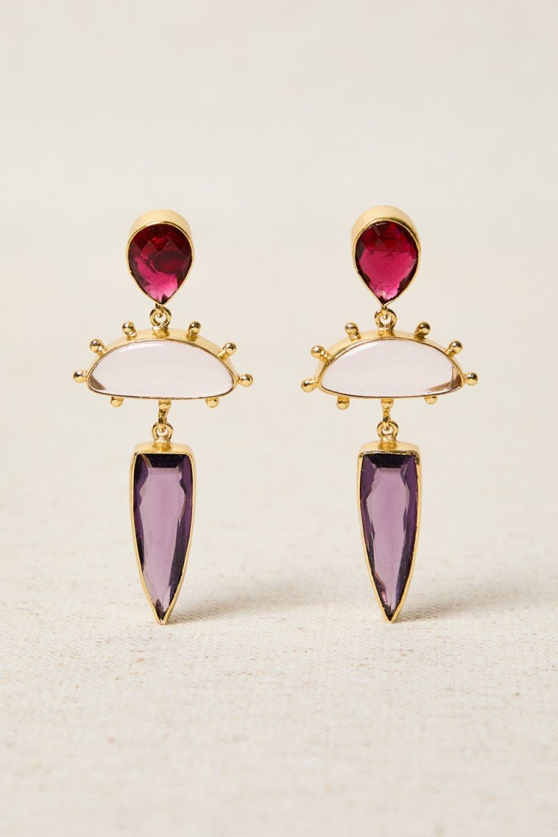 Multi-color Crystal Drop Earrings
