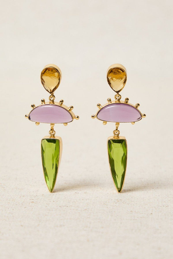 Multi-color Crystal Drop Earrings