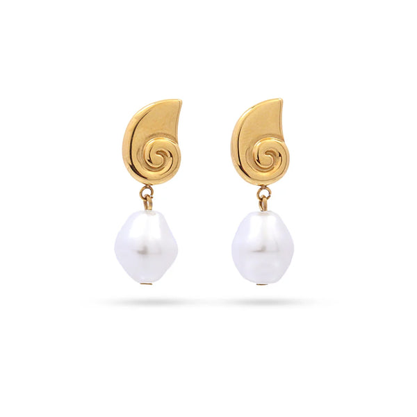 Aqua Seashell Earrings