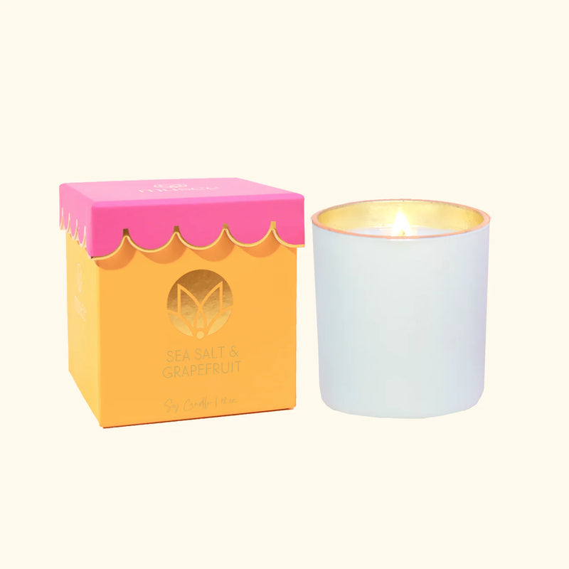 Sea Salt & Grapefruit Scalloped Candle