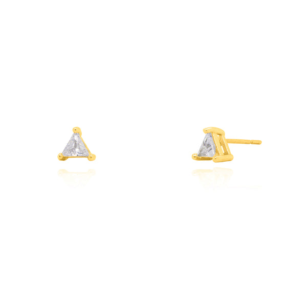Sterling Silver Gold Vermeil Mini CZ triangles