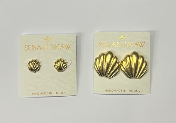 Gold Shell Earrings (small & large)