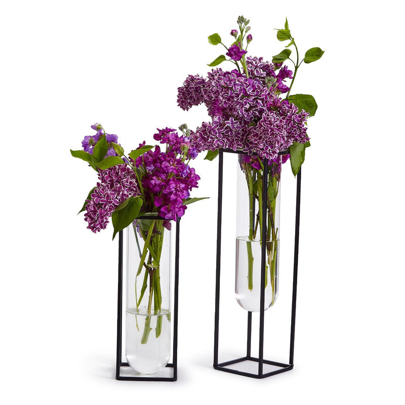 Hanging Gardens Vases in Square Metal Stand