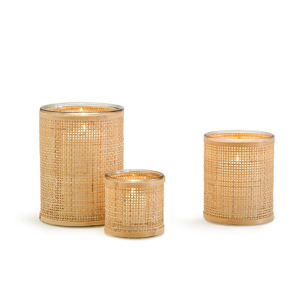 Tight Weave Rattan Wrapped Cachepots