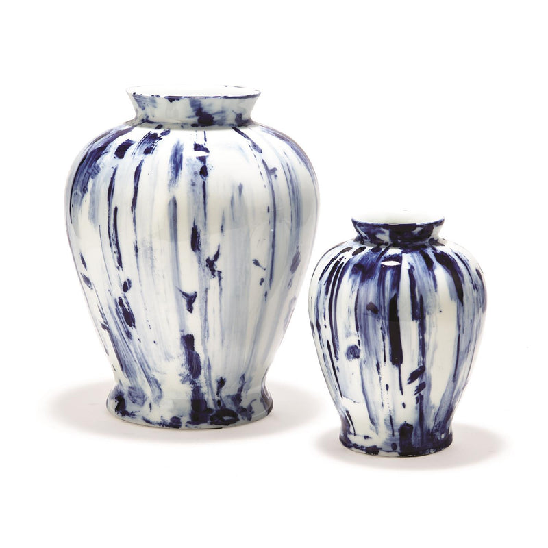 Blue and White Hand-Painted Vases