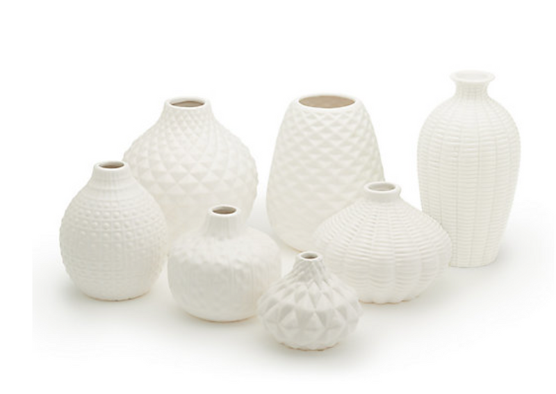 Artisan Carvings Ceramic Bud Vases (Set of 7 sold separately)
