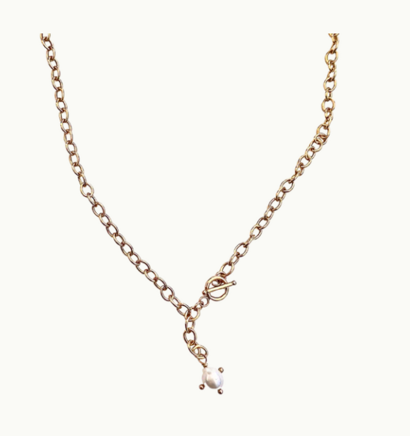 Celestial Pearl Lariat Necklace