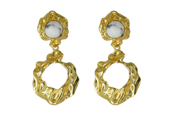 Salome Gold Howlite Earrings